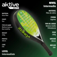 Pala de Pádel Aktive Zonda 2.2 Potencia-Control, 26x47x3,8 Cm, Verde y Negro(m-2)