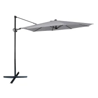 Parasol Excéntrico Mástil Lateral Aluminio, Ø300 Cm, Gris(m-1)