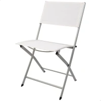 Silla Plegable Jardín Textileno Reforzado, 46x55x81 Cm, Blanco(m-1)