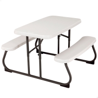 Mesa Plegable Picnic Infantil con Bancos Integrados, 82,5x90x53,5 Cm, Multicolor