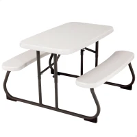 Mesa Plegable Picnic Infantil con Bancos Integrados, 82,5x90x53,5 Cm, Multicolor(m-1)