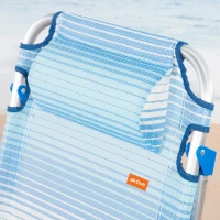 Silla de Playa Plegable Reclinable 5 Posiciones con Cojín y Asa, 77x12x62 Cm, Azul(m-5)