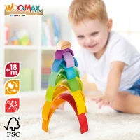 Arcoíris de Madera WOOMAX XL 11 Piezas Educativo, 36,5x6x18,5 Cm, Multicolor(m-4)
