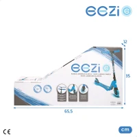 Patinete 2 Ruedas Luminosas, Manillar Regulable, 33x69x70-80 Cm, Azul(m-7)
