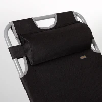 Tumbona Plegable de Jardín 3 Posiciones con Cojín Acolchado, 47x153x33 Cm, Negro(m-5)