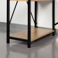 Escritorio 2 en 1 con Estantería Integrada, 120x64x120 Cm, Negro(m-6)