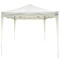 Cenador Plegable con Altura Ajustable, 300x300x240-250 Cm, Blanco(m-1)