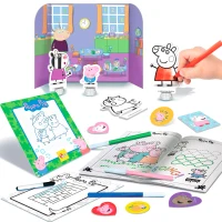 Mochila Infantil Peppa Pig Set Creativo con Pizarras y Figuras, 25x11x31 Cm, Azul(m-2)