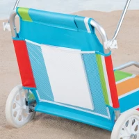 Carro Playa Tumbona 2 en 1 Estructura Aluminio 600D y Cojín Acolchado, 54x11x66 Cm, Azul(m-3)