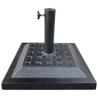 Base para Sombrilla Cuadrada Poliresina 12 Kg Apta para Mástil 38/48 Mm 44x44x33 Cm, Negro(m-1)