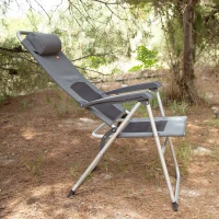 Silla Plegable Jardín Aktive Reclinable 6 Posiciones, 58x11x94 Cm, Gris(m-2)