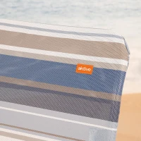 Silla de Playa Plegable Baja 5 Posiciones, 47x50x85 Cm, Azul y Gris(m-7)