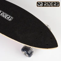Monopatín Infantil 4 Ruedas de Madera CB Riders, 74x22 Cm, Negro(m-6)