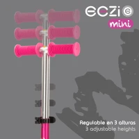 Patinete 3 Ruedas Infantil Aluminio Manillar Desmontable, 26x61x62,5 Cm, Fucsia(m-5)