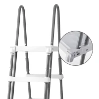 Escalera de Seguridad para Piscina Elevada Intex, 132 Cm, Gris(m-6)