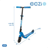 Patinete 2 Ruedas Luminosas, Manillar Regulable, 33x69x70-80 Cm, Azul(m-6)