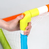 Portería de Fútbol Infantil Plegable con Mini Balón y Piquetas, 100x60x60 Cm, Naranja, Azul y Verde(m-5)