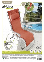 Silla Tumbona Gravedad Cero Plegable con Cojín, 160x52x76 Cm, Naranja(m-9)