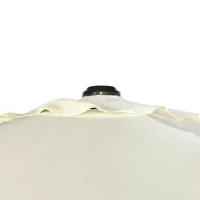 Parasol Cuadrado con Manivela y Mástil de Aluminio, 300x300x275 Cm, Crema(m-4)