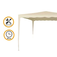 Cenador Desmontable Aktive Estructura Acero Lona 160 Gr/m2, 300x300x250 Cm, Crema(m-3)