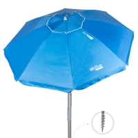 Sombrilla Playa Antiviento 8 Varillas Fibra de Vidrio, 210x195x225 Cm, Azul
