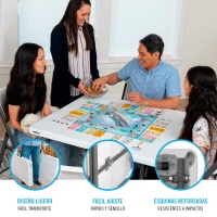 Mesa Plegable Cuadrada Lifetime, Tablero de Polietileno 38 Mm, 94x94x74 Cm, Blanco(m-3)