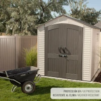 Caseta de Jardín Lifetime con Suelo, Ventanas Configurables y Estanterías, 4,4 M², Gris(m-2)