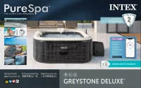Spa Hinchable para 4 Personas Greystone Deluxe 175x175x71 Cm, Gris(m-14)