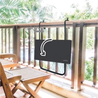 Mesa Plegable Colgante para Balcón, Multiposición, 60x40x60-66,5 Cm, Antracita(m-3)