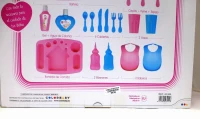 Set Accesorios Bebé para Muñecos 20 Piezas con Bañera, 36x10x36 Cm, Rosa y Azul(m-8)