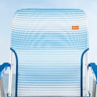 Silla de Playa Plegable Asiento Bajo Ligera, 55x6x60 Cm, Azul a Rayas(m-5)