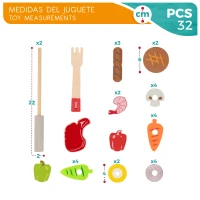 Barbacoa de Madera WOOMAX para Niños, 50,5x34x23,5 Cm, Madera Natural(m-6)