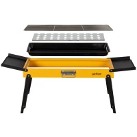 Barbacoa Plegable de Carbón, Bandejas Laterales, 89x22x32 Cm, Negro(m-8)
