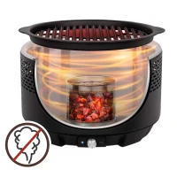 Barbacoa Sobremesa Sin Humo 2 en 1, Ø34x22 Cm, Negra(m-3)