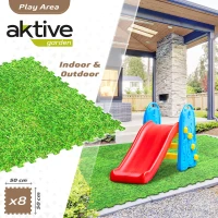 Suelo Protector Puzle Aktive 8 Piezas, 50x50x0,4 Cm, Verde(m-2)