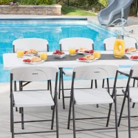 Mesa Rectangular Plegable Lifetime, 245x76x74 Cm, Blanco(m-7)