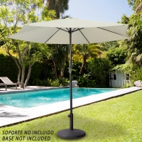 Sombrilla de Jardín Hexagonal con Doble Polea, Ø270 Cm, Crema(m-6)