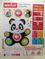 Peluche Oso Panda Interactivo Educativo con Luz y Sonidos, 27x14x33 Cm, Blanco y Negro(m-10)