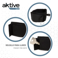 Leash Paddle Surf Espiral Aktive con Cierre Neopreno y Bolsillo, 305x6x84 Cm, Negro(m-3)