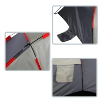 Tienda Paravientos Playa Impermeable para 2 Personas, 200x100x90 Cm, Gris(m-3)