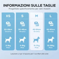 PawHut Pannolini per Cani Maschi, 48 Pezzi con Fascia Elastica Regolabile, 62x20 cm, Bianco(m-6)