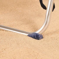 Silla de Playa Plegable Baja 5 Posiciones, 47x50x85 Cm, Azul y Gris(m-6)