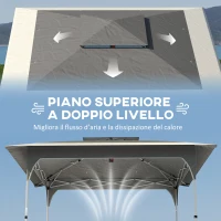 Outsunny Gazebo Pop Up Pieghevole 3.5x3.5 m con Doppio Tetto e Borsa, in Metallo e Tessuto Oxford, Grigio Scuro(m-5)