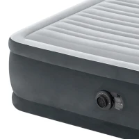 Colchón Hinchable Doble Dura-Beam Deluxe Fiber-Tech con Bomba Eléctrica, 152x203x46 Cm, Gris(m-6)