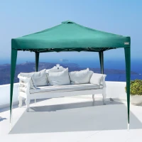 Cenador Plegable Altura Ajustable 300x300x240-250 Cm, Verde(m-8)