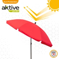 Sombrilla de Jardín Aktive Filtro UV30, 240x240x230 Cm, Rojo(m-3)