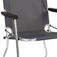 Silla Plegable Alta de Aluminio con Respaldo Fijo, 45x50x90 Cm, Gris Antracita(m-5)