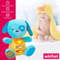 Peluche Perrito Winfun Interactivo con Luces y Sonidos, 15,5x11,5x16,5 Cm, Azul(m-5)