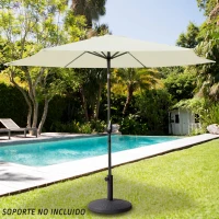 Sombrilla Terraza Hexagonal UV50 Mástil Inclinable con Manivela Ø270 Cm, Crema(m-2)