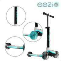 Patinete 3 Ruedas con Luces Personalizables, Manillar Regulable, 29x60,5x66,5-76,5 Cm, Blanco(m-4)
